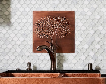 Tree of life - Handmade Tile - 100% Copper, Stainless Steel or Brass