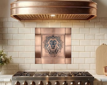 Lion - Set of 13 handmade tiles - Stainless Steel, Copper or Brass