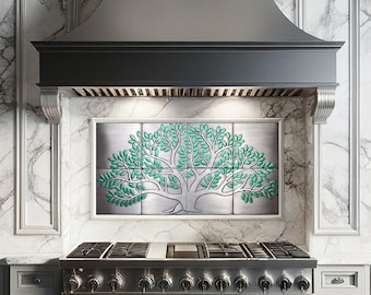 Evergreen Whisper Tile Ensemble - 8 Handmade tiles - 100% Stainless steel.