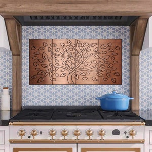 Tree of life - Set of 4 Handmade tiles - 100% Copper, Stainless Steel or Brass.