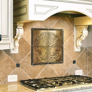 Magnificent Brass Celtic Tree of life - Set of 4 Handmade tiles - 100% Brass