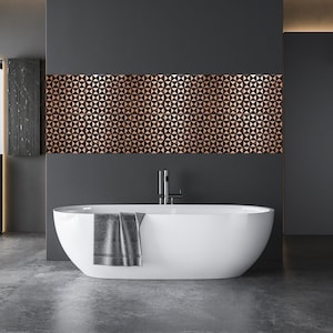 Quilted pattern - Set of 4 Handmade tiles - 100% Copper, Stainless Steel or Brass