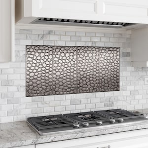Pebbles - set of 4 handmade tiles - 100% Stainless Steel, Copper, or Brass