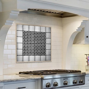 A beautiful, mosaic backsplash - Set of 24 Handmade tiles - 100% Copper, Stainless Steel or Brass.