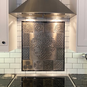 Beautiful Celtic tree of life - Set of 13 Handmade tiles - 100% Copper, Stainless Steel or Brass