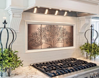 Tree of life - 8 Handmade tiles - 100% Copper, Stainless Steel or Brass.
