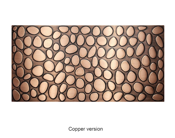 Pebbles - Handmade tile - 100% Copper, Stainless Steel or Brass