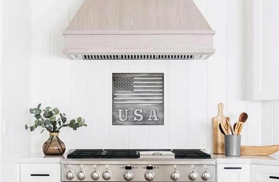 USA Flag - Handmade 100% Copper, Brass or Stainless Steel Tile.