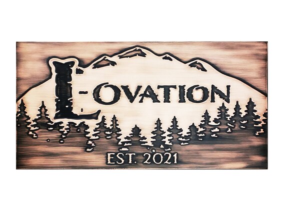 Personalized, custom logo of your or someone else's company on a copper, brass or stainless steel tile.