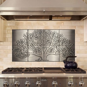 Tree of life 8 Handmade tiles 100% Copper, Stainless Steel or Brass. image 1