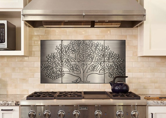 Tree of life - 8 Handmade tiles - 100% Copper, Stainless Steel or Brass.