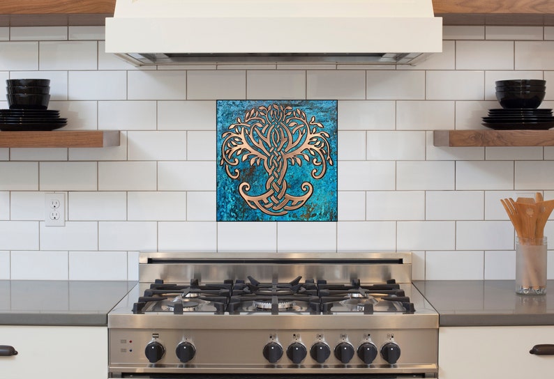 Celtic Tree of life Handmade Tile. Material 100% Copper, Stainless Steel or Brass image 9