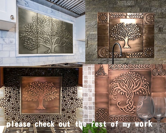 Stainless steel backsplash tiles. Still life, grapes, pineapples, wine,  pear tiles