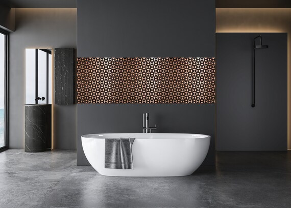 Quilted pattern - Set of 4 Handmade tiles - 100% Copper, Stainless Steel or Brass