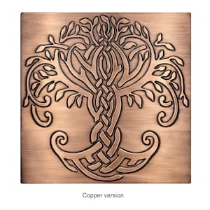 Celtic Tree of life Handmade Tile. Material 100% Copper, Stainless Steel or Brass Copper