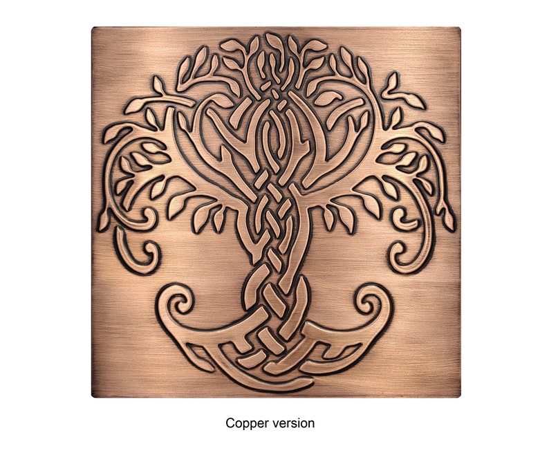 Celtic Tree of life Handmade Tile. Material 100% Copper, Stainless Steel or Brass Copper