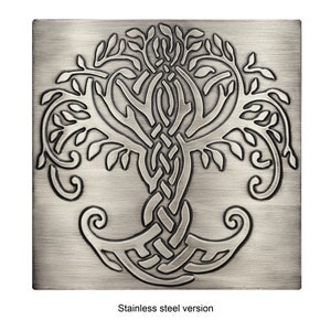 Celtic Tree of life Handmade Tile. Material 100% Copper, Stainless Steel or Brass Stainless steel