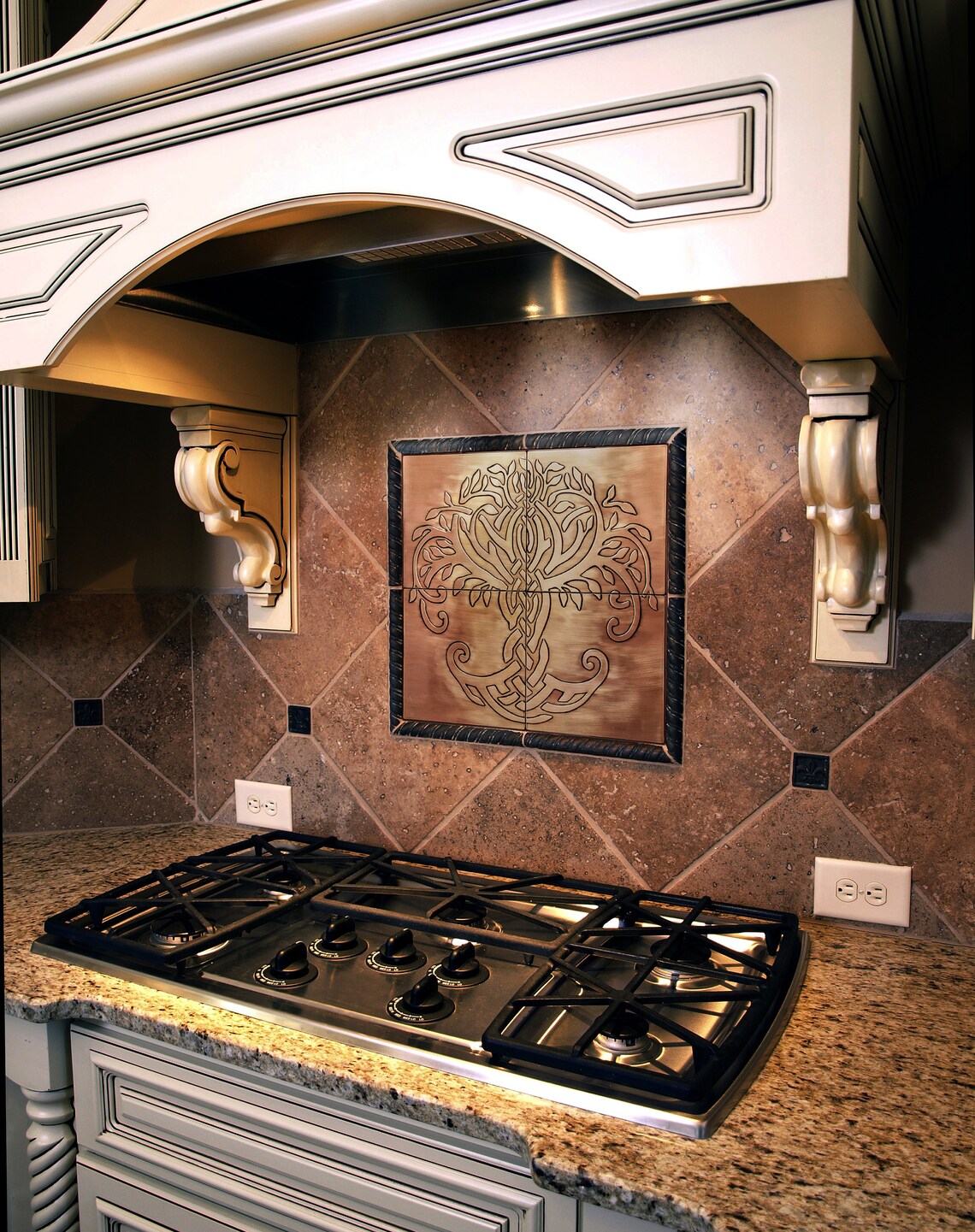 Magnificent Celtic Tree of Life - Set of 4 Handmade Tiles - 100% Brass ...