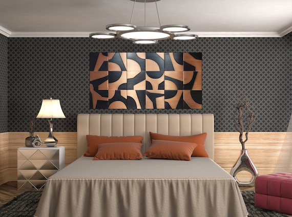 Puzzle pattern - set of 18 handmade tiles - 100% Copper, Stainless Steel or Brass.