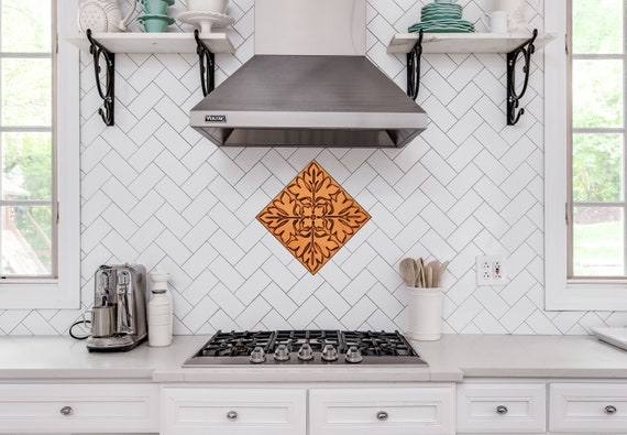 Beautiful Handmade Tile. 100% Copper, Brass or Stainless Steel covered with patina and wax.