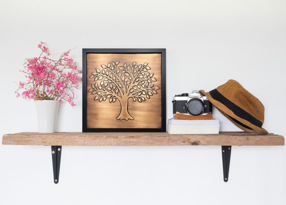 Thoughtful Gift for New Home – Tree of Life Copper Wall Art in Wooden Frame