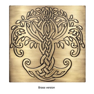 Celtic Tree of life Handmade Tile. Material 100% Copper, Stainless Steel or Brass Brass