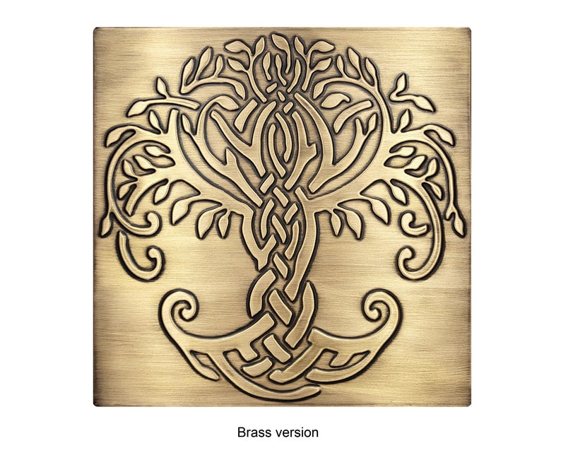 Celtic Tree of life Handmade Tile. Material 100% Copper, Stainless Steel or Brass Brass