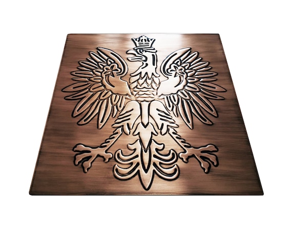 Coat of arms of Poland, Polish eagle - Handmade Tile. 100% Stainless Steel, Copper or Brass