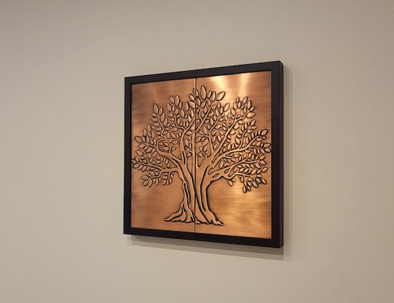 Tree of Life Wall Art – Handmade Framed Copper Gift for Family, Housewarming or Anniversary