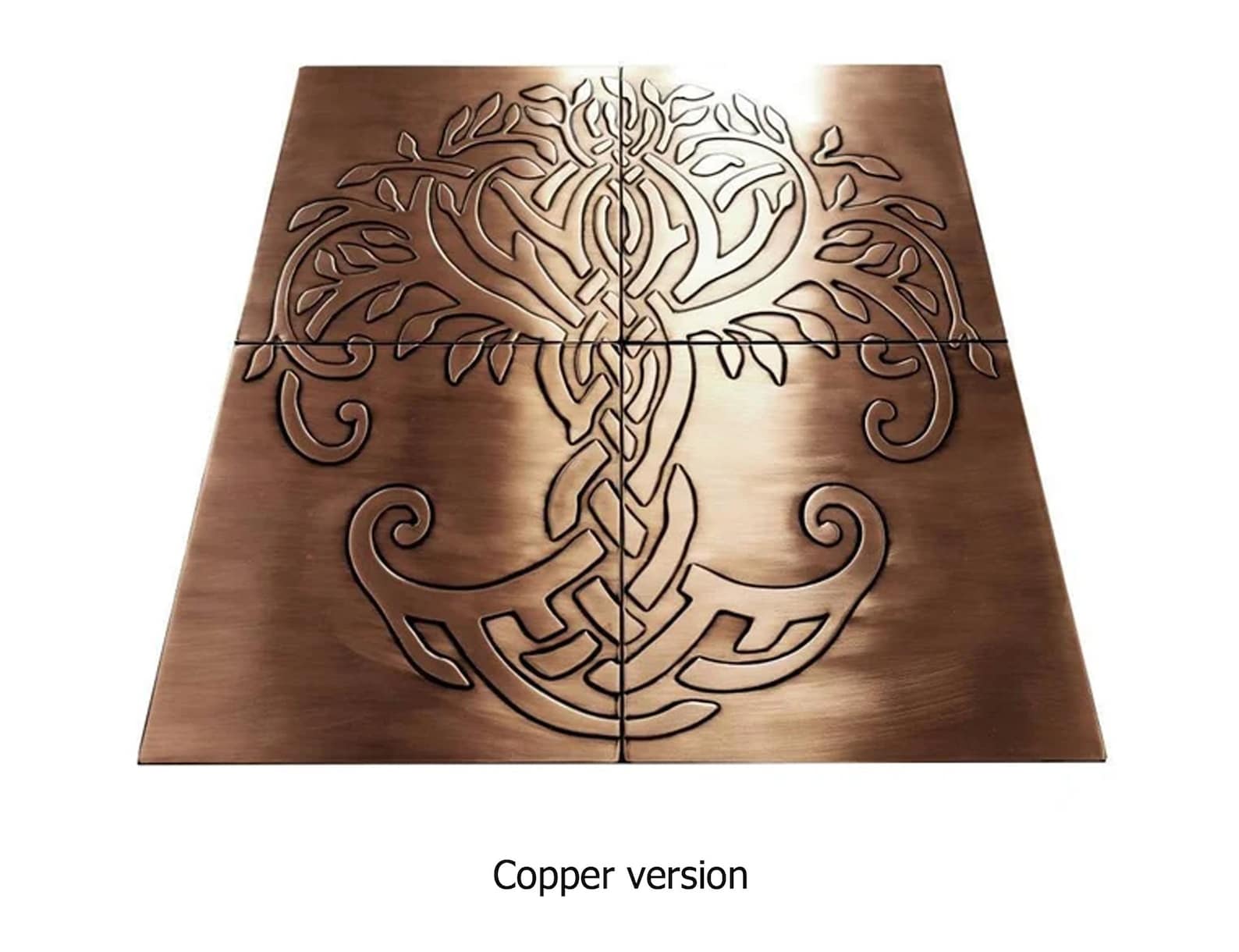 Magnificent Celtic Tree of Life - Set of 4 Handmade Tiles - 100% Brass ...