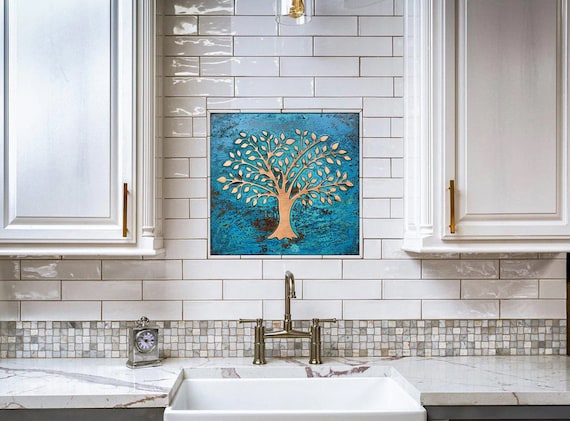 Handmade copper Tree of Life covered with beautiful patina - perfect for a gift