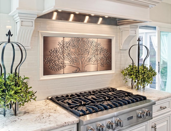 Tree of life - 8 Handmade tiles - 100% Copper, Stainless Steel or Brass.