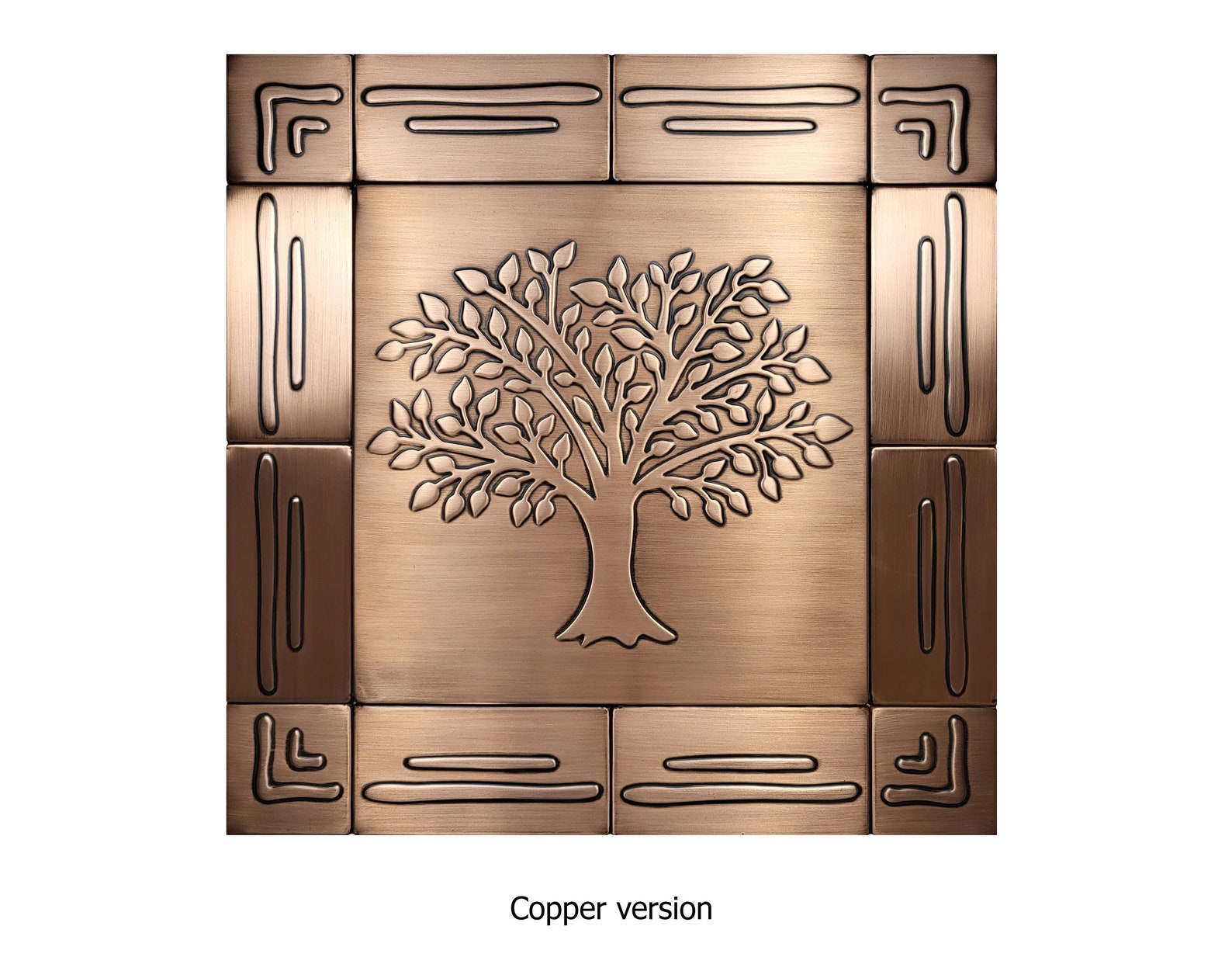 Tree of Life. Set of 13 Handmade Tiles - 100% Copper, Brass or ...