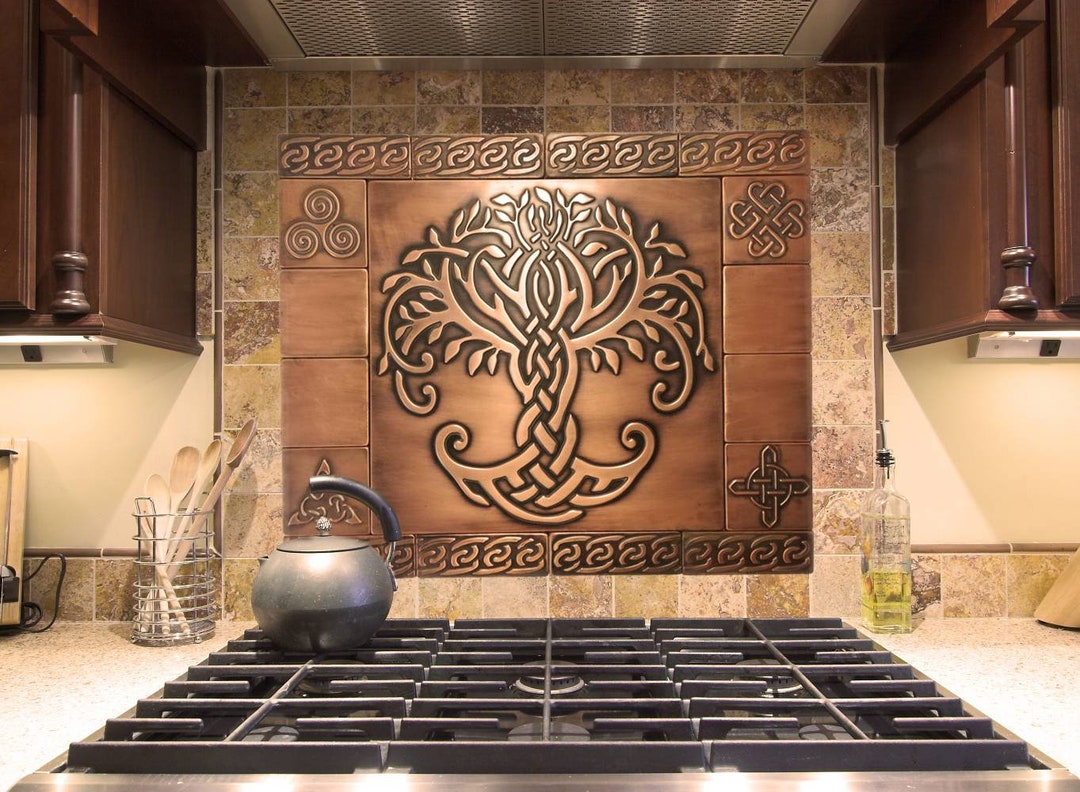 Beautiful Celtic Tree of Life, Set of 17 Handmade Tiles - 100% Copper ...
