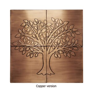 Tree of Life - Set of 4 Handmade Tiles - 100% Brass, Copper or ...