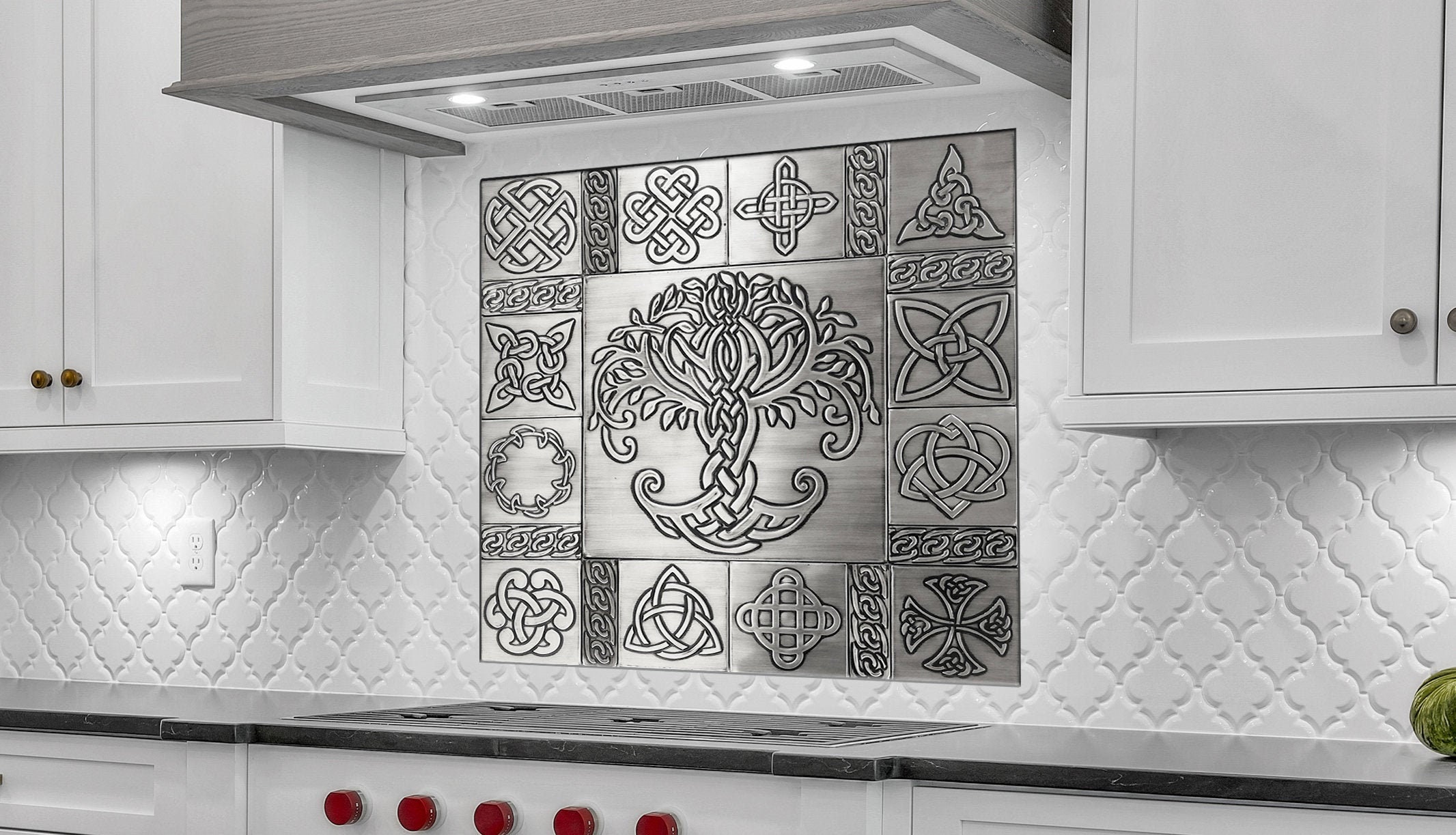 Beautiful, Unique Celtic Backsplash. Set of 21 Handmade Tiles - 100% Stainless Steel, Copper or Brass - Etsy