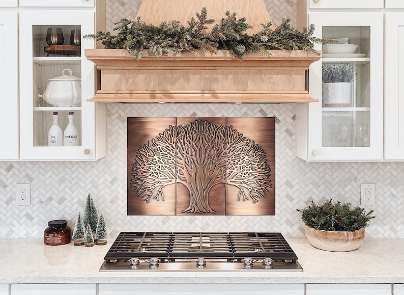 Tree of Life - Set of 3 Handmade Tiles - 100% Copper, Stainless Steel ...