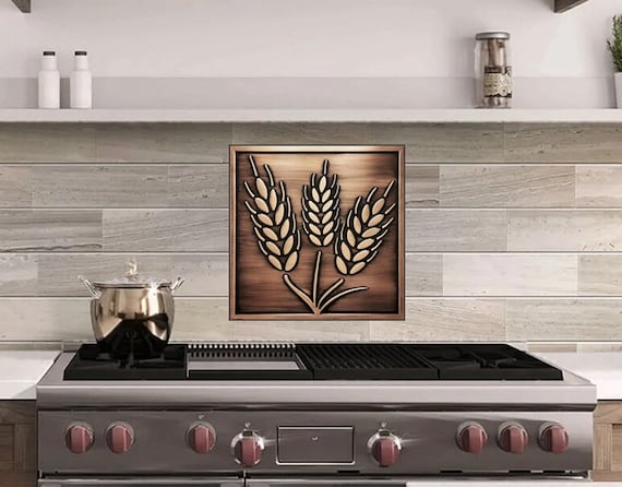 Ears of grain, sheaves - Handmade 100% Copper, Brass or Stainless Steel Tile, Handmade metal wall art