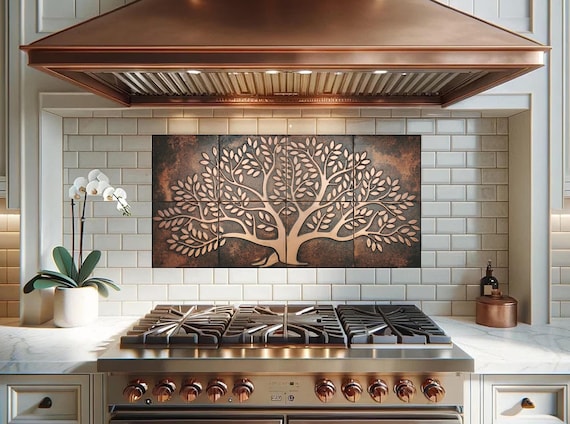 Genuine Metal Tree of Life Wall Art – Handcrafted Copper Tile Set