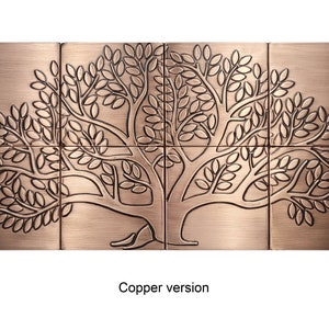 Tree of life 8 Handmade tiles 100% Copper, Stainless Steel or Brass. Copper