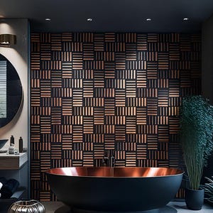 Parquet pattern - Handmade tile - 100% Copper, Stainless Steel or Brass