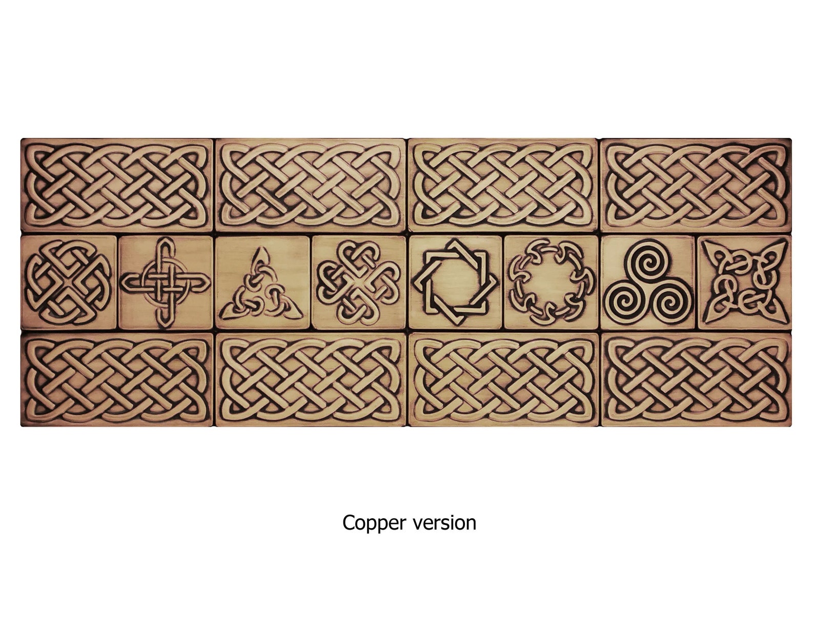 Set of 16 Handmade Celtic Tiles 100 Copper Stainless Steel Etsy