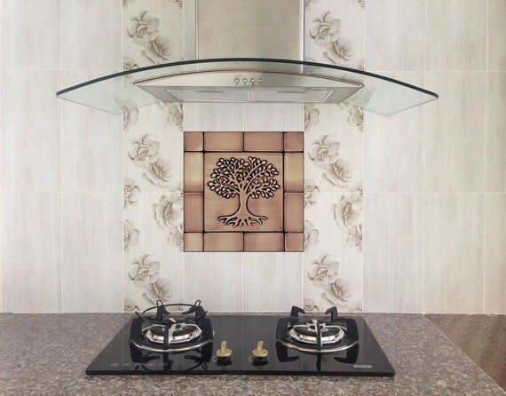 A simple, beautiful tree and root tile set - 100% Copper, Stainless Steel or Brass