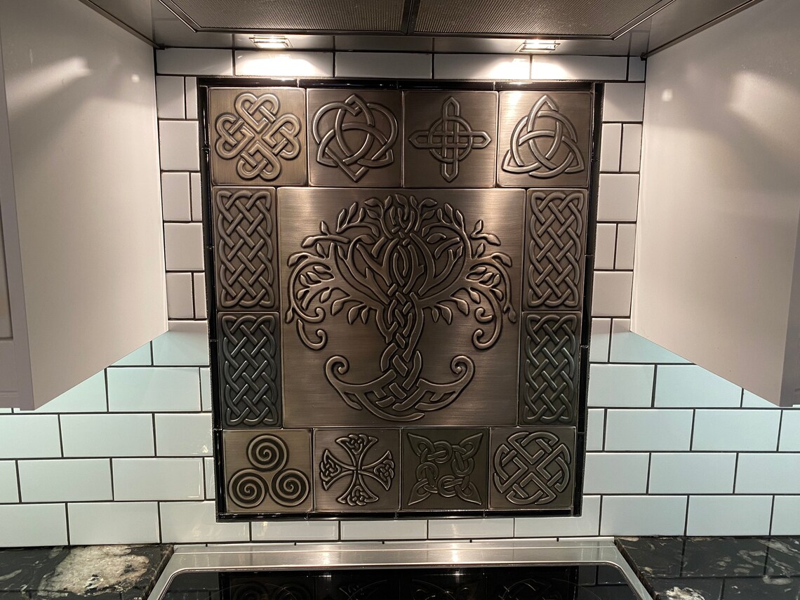 Beautiful Celtic Tree of Life - Set of 13 Handmade Tiles - 100% Copper ...