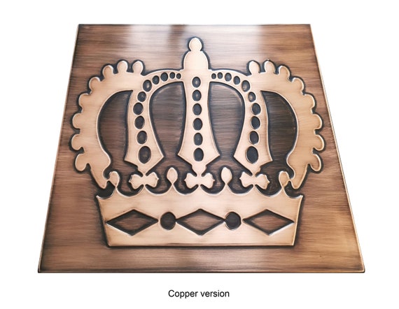 Crown - Handmade 100% Copper, Brass or Stainless Steel Tile.