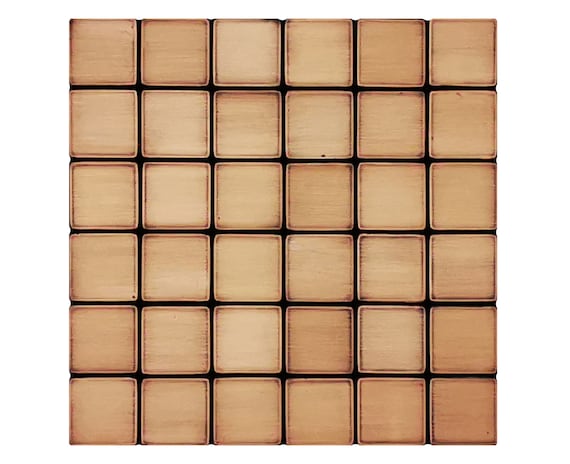Set of 36 small Handmade tiles - 100% Copper, Stainless Steel or Brass.