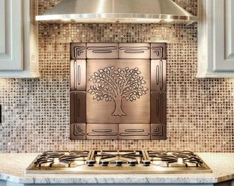 Tree of life. Set of 13 handmade tiles - 100% Copper, Brass or Stainless steel