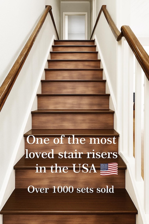Elegant Real Metal Stair Risers – Handcrafted Copper, Brass or Stainless Steel – Patinated Surface – Decorative Stair Accents – Easy Install