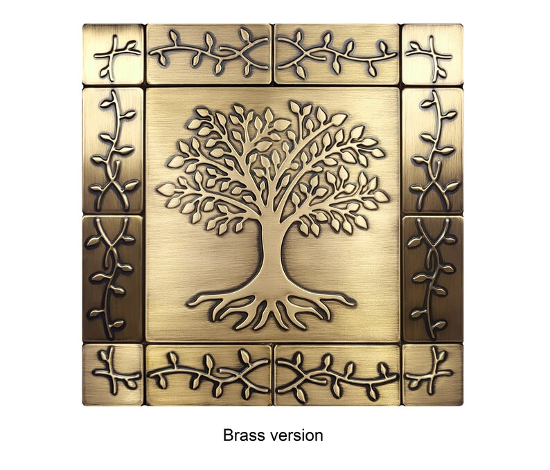 Tree of Life With a Beautiful Ornament - Set of 13 Handmade Tiles - 100 ...