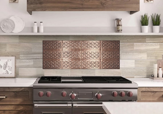 Set of 12 celtic, handmade decorative tiles. - 100% Copper, Stainless Steel or Brass.